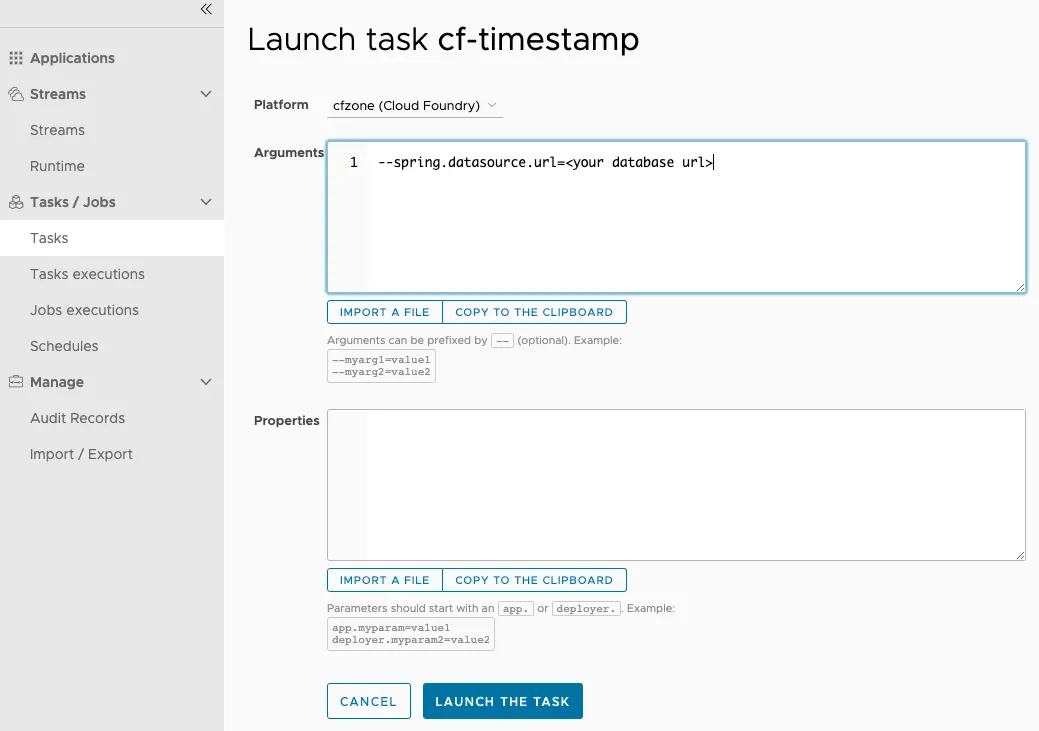 Launch cf-timestamp-task-platform-select